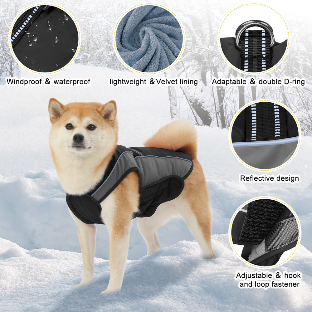 Gmayoo dog coat warm fleece lining provides cozy insulation for cold outdoor moments