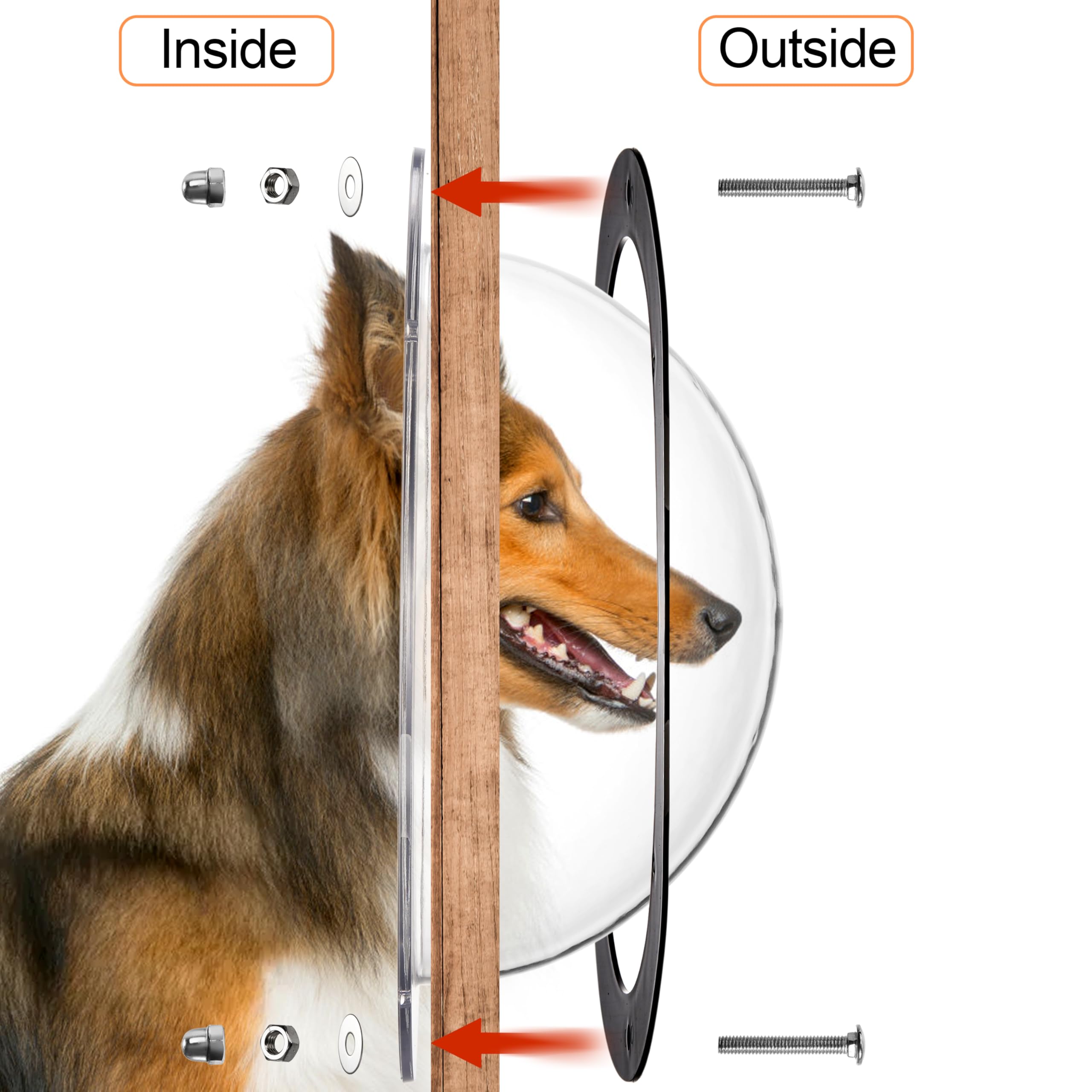 Goaste PS material dog window for durable, scratch-resistant construction