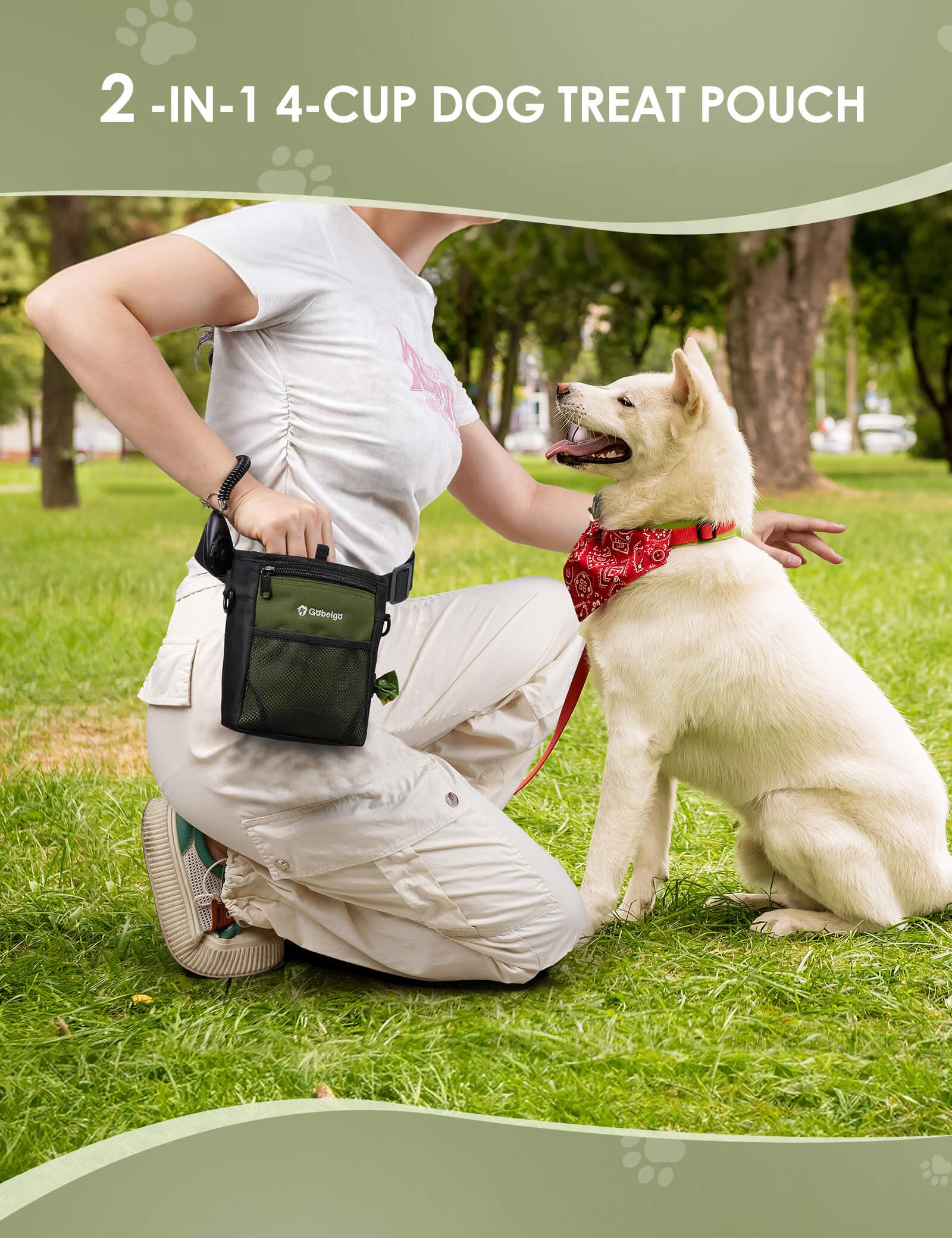 Gobeigo army green walking fanny pack offers versatile everyday wear.