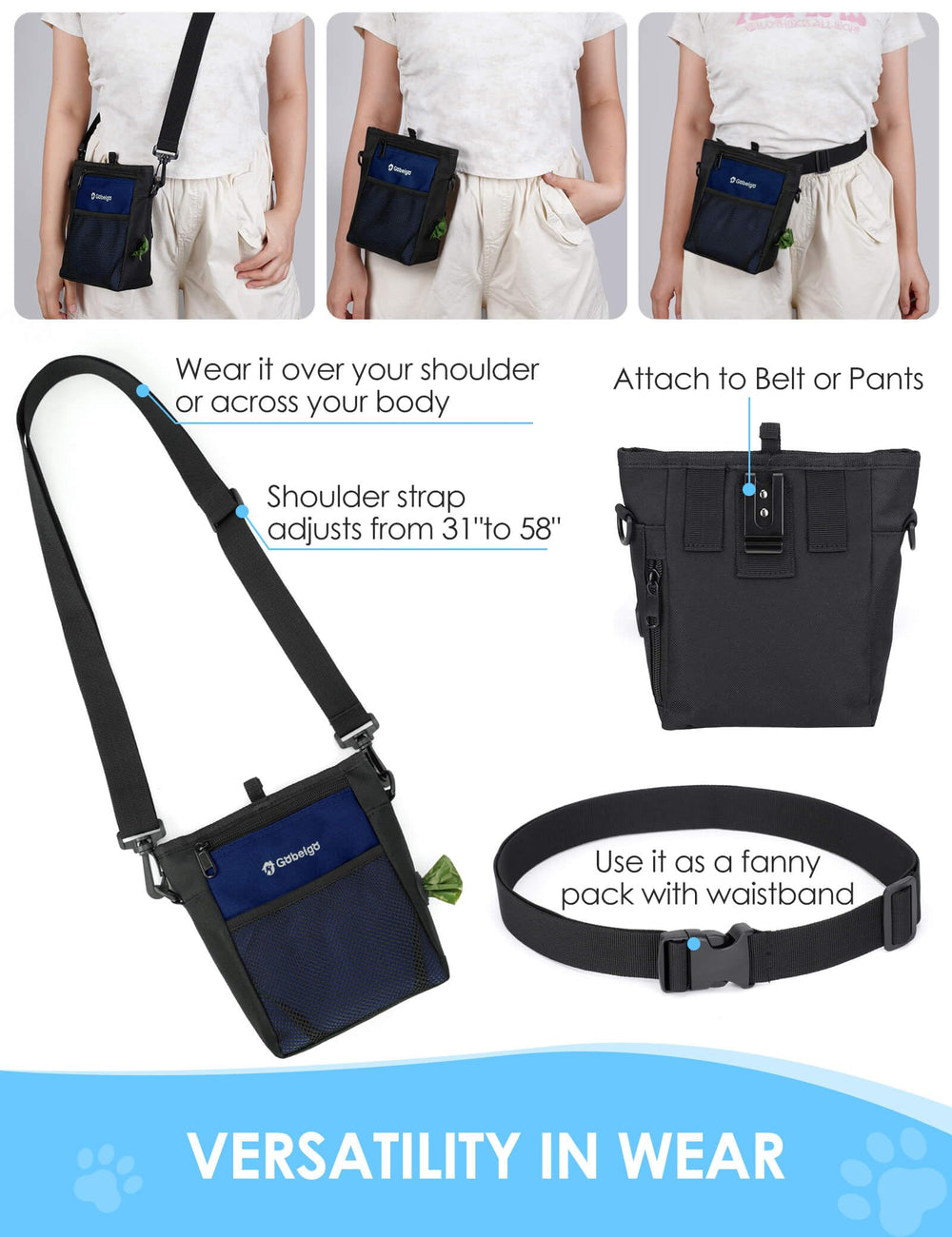 Gobeigo front pocket fits phone and keys for on-the-go use