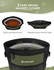 Gobeigo pouch magnetic closure prevents spills during activity.