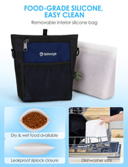 Gobeigo silicone bag inside demonstrates mess-free treat storage
