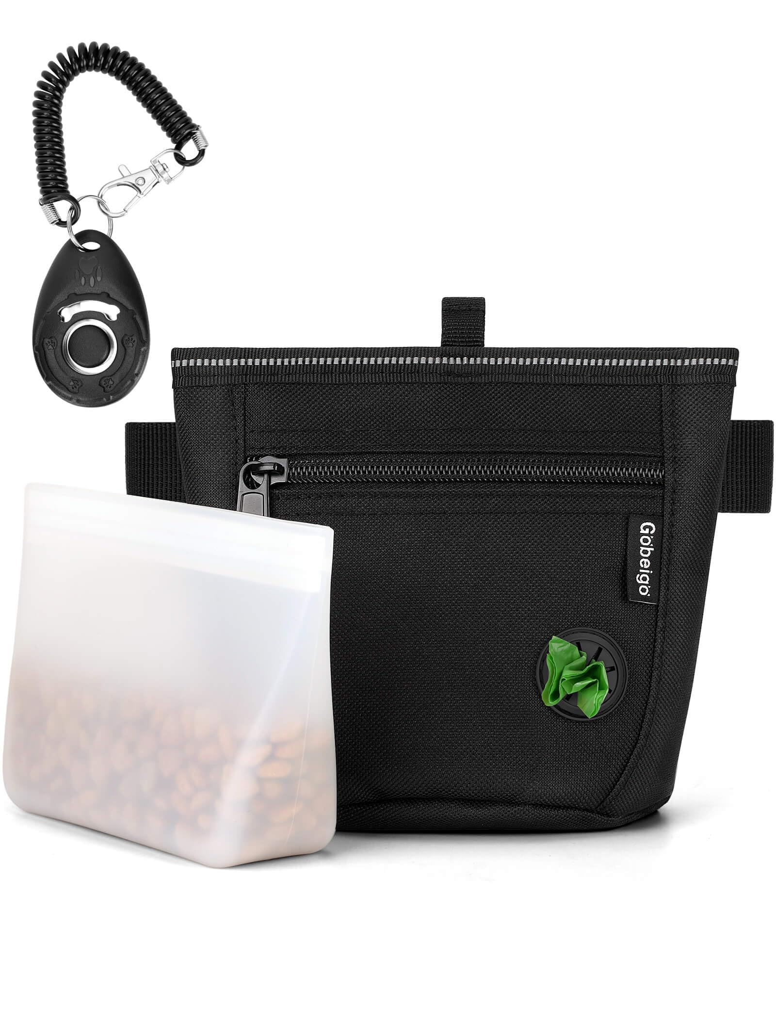 Gobeigo dog treat pouch with silicone insert, keeping treats clean and fresh during walks.