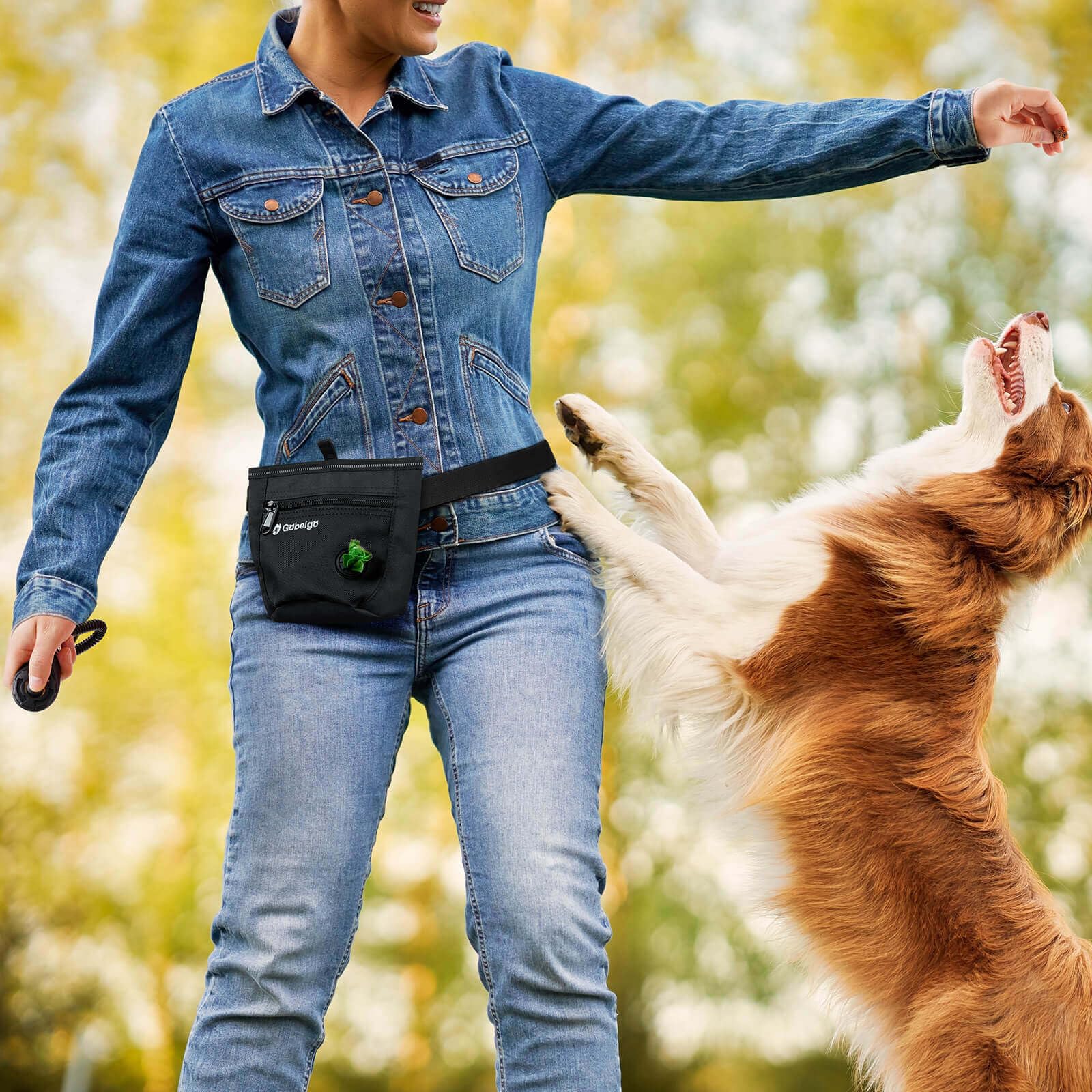 Gobeigo poop bag dispenser adds convenient cleanup on the go.