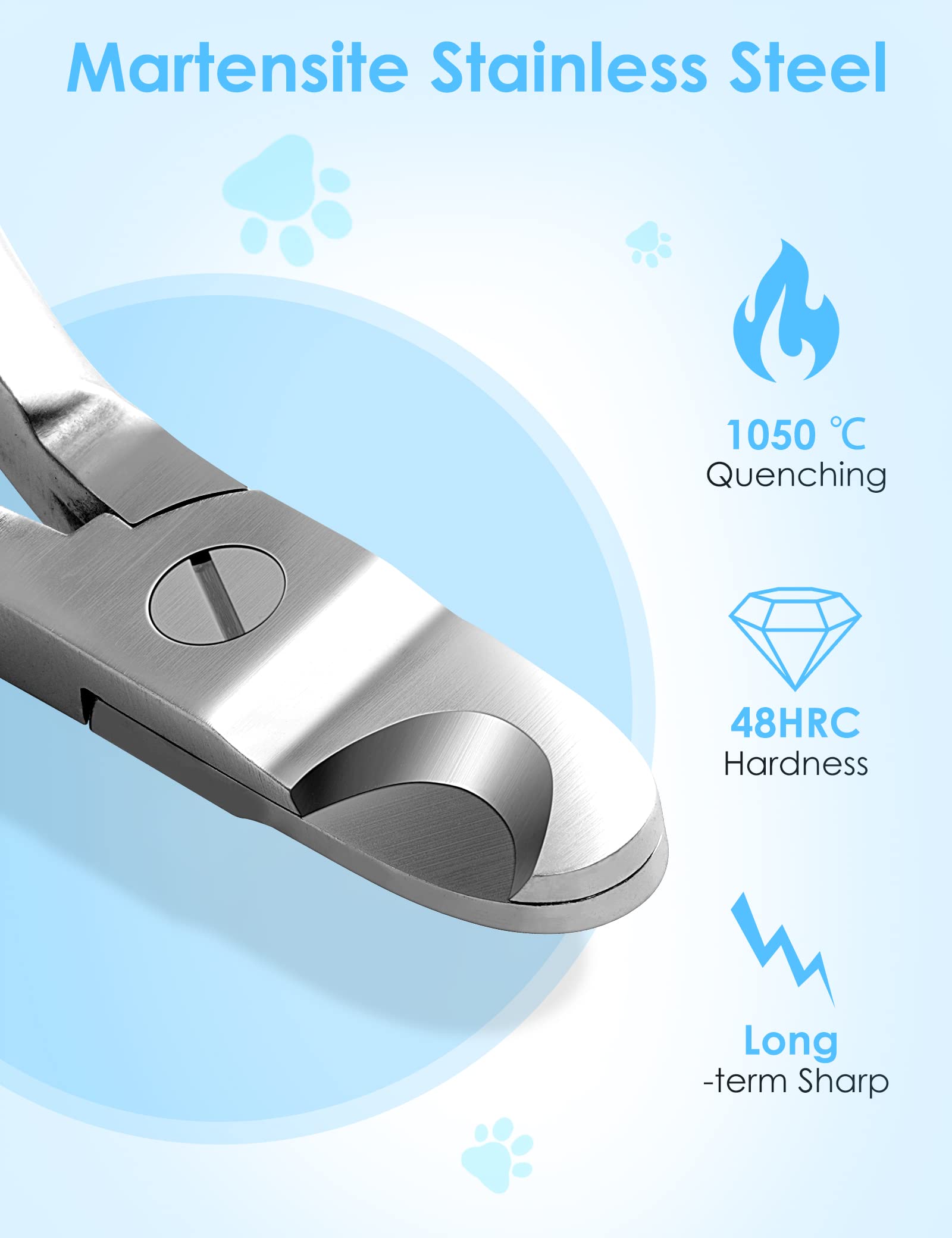 Gobeigo upgrade wide-open dog nail clippers stainless steel body demonstrates durability