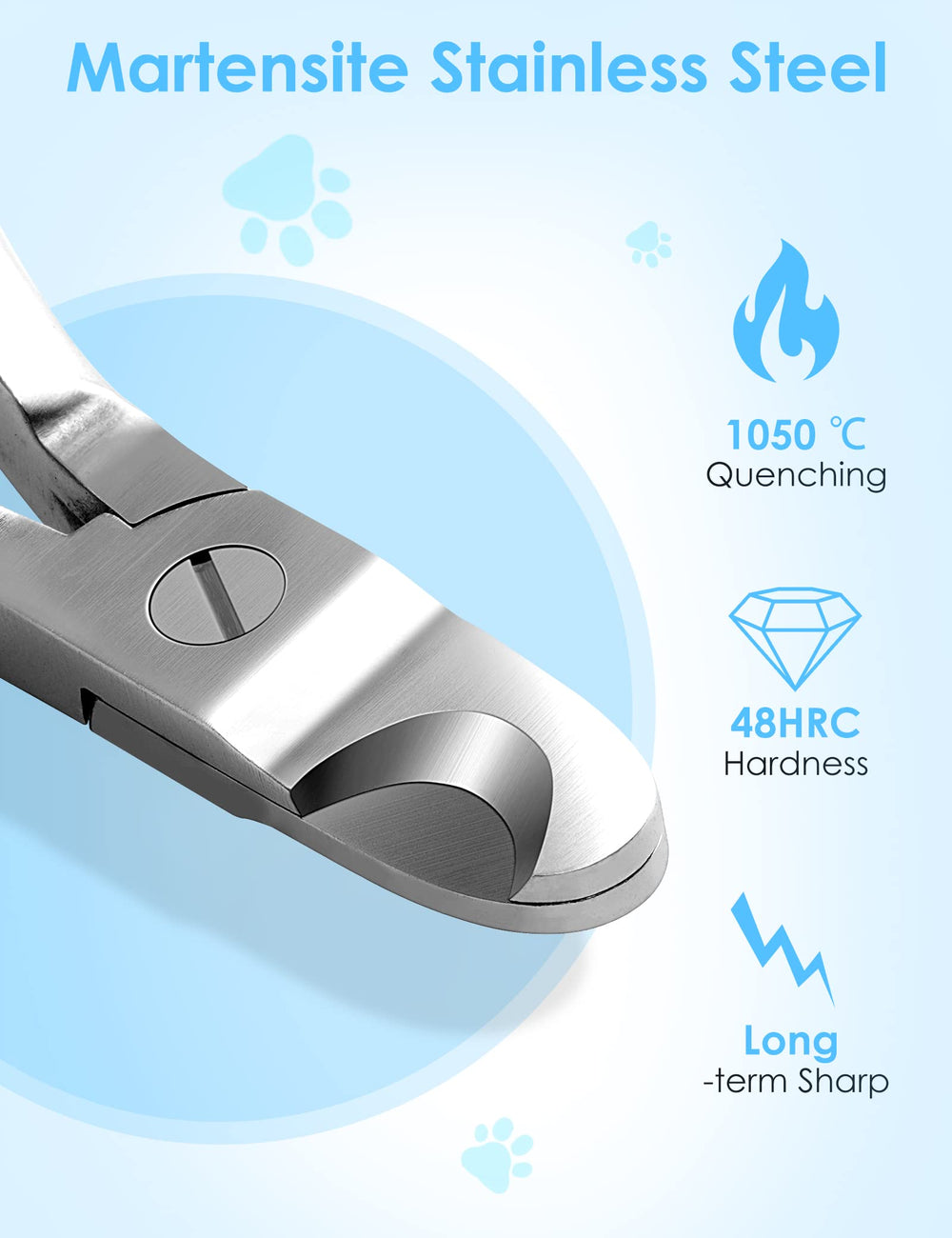 Gobeigo upgrade wide-open dog nail clippers stainless steel body demonstrates durability