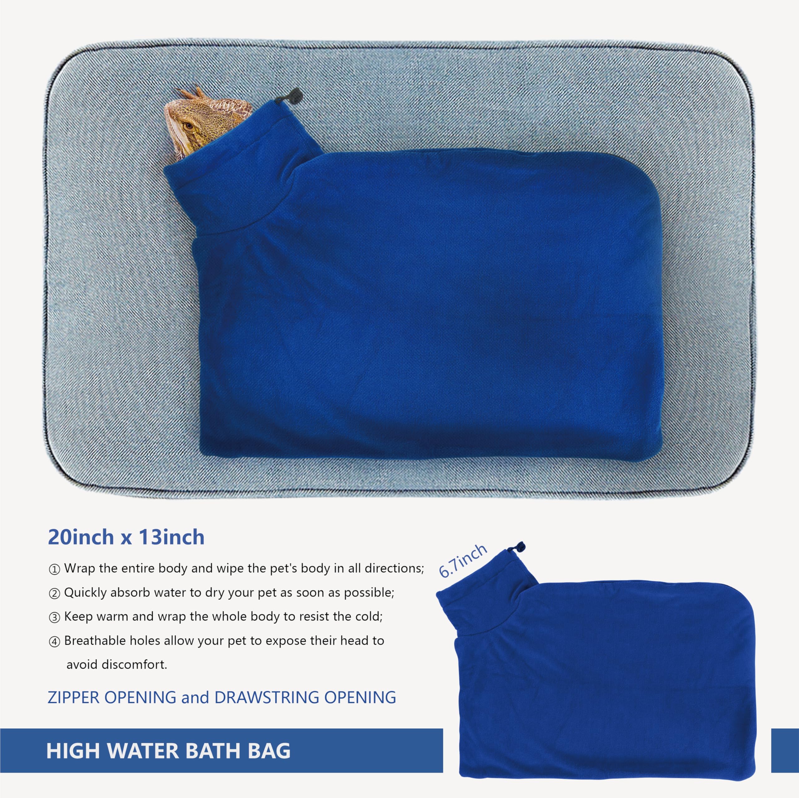 Goblfu towel blue absorbs moisture quickly for a comfy finish.
