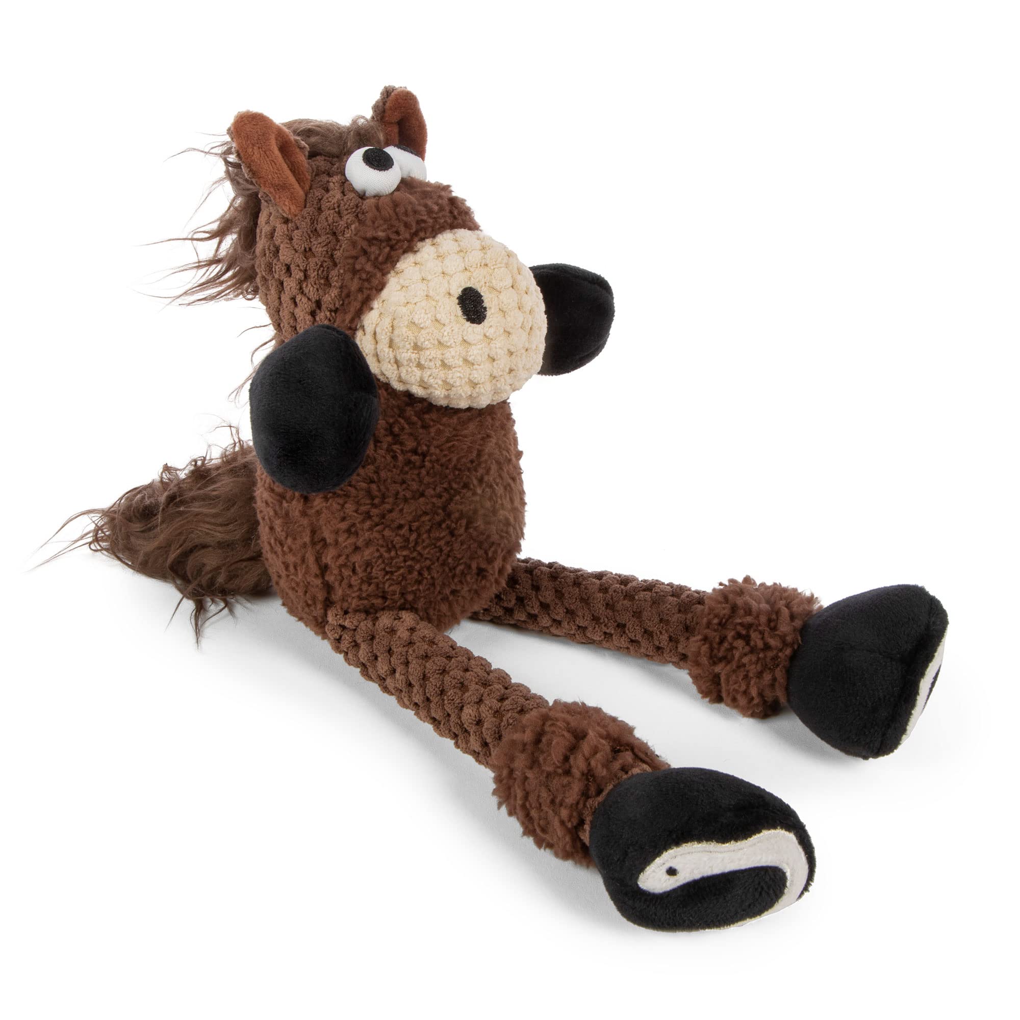 GoDog Checkers Skinny Horse squeaker visible to entice dogs during play