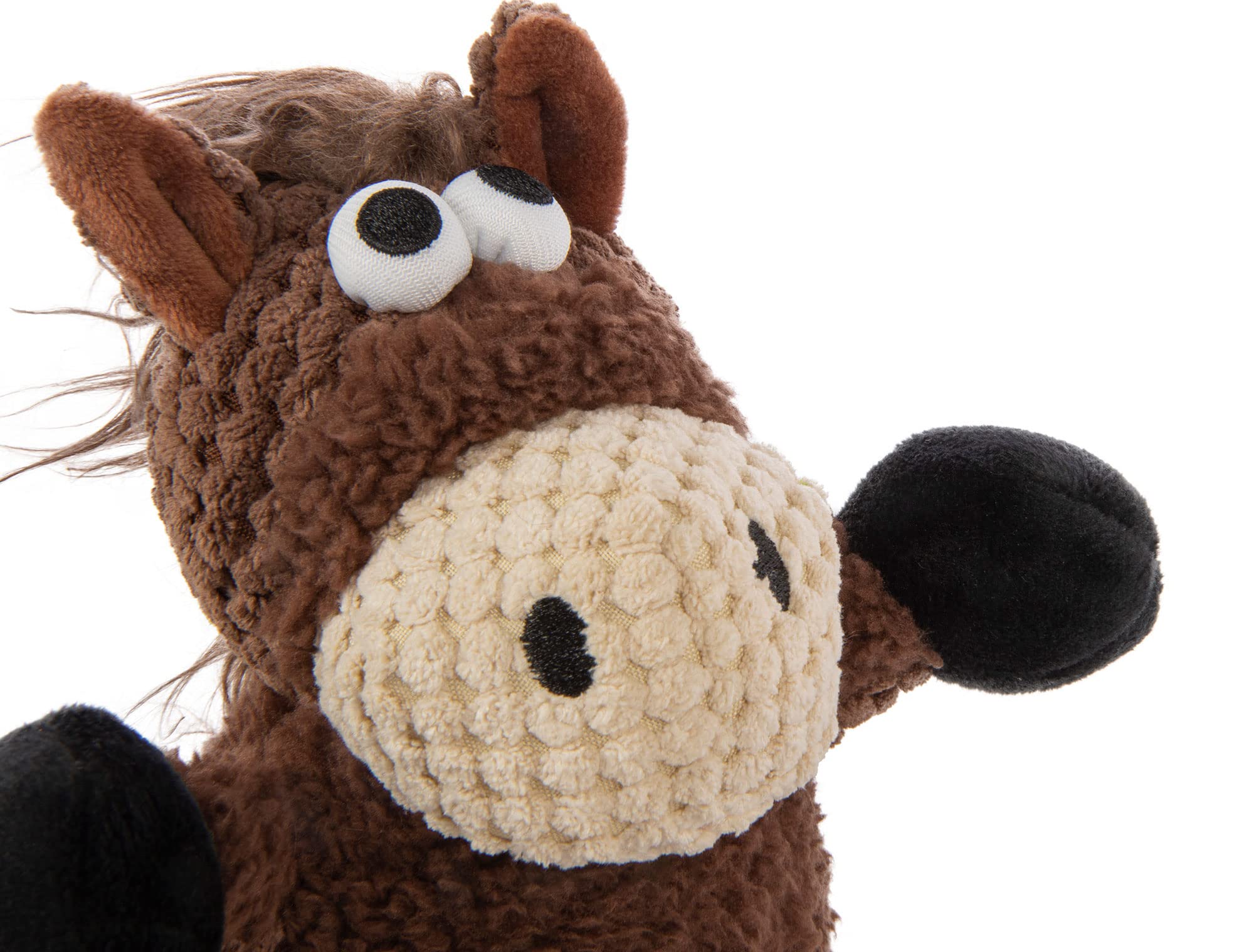 GoDog Checkers Skinny Horse with Chew Guard lining reinforces durability for tougher chewers