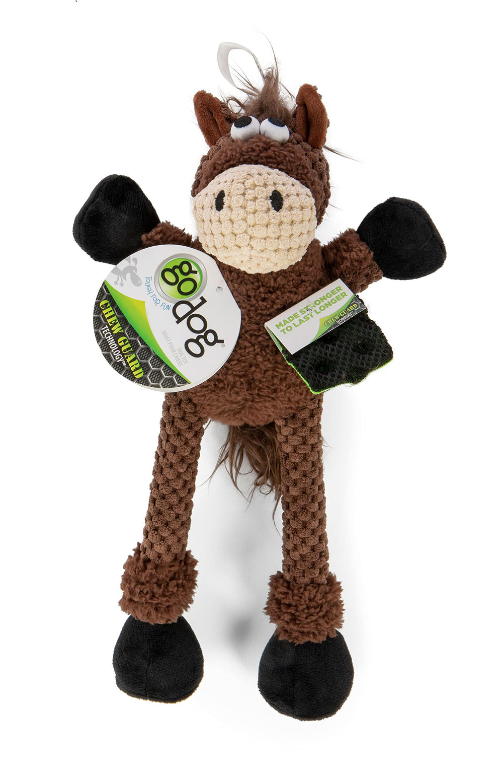 GoDog Checkers Skinny Horse close-up shows checkered plush texture for cuddling