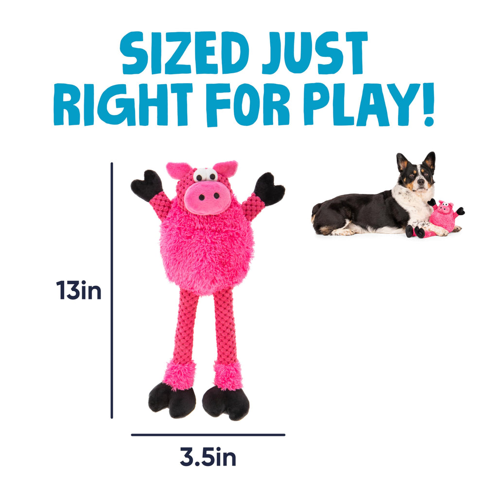GoDog Checkers Skinny Pig toy shows built-in squeaker to spark active play.