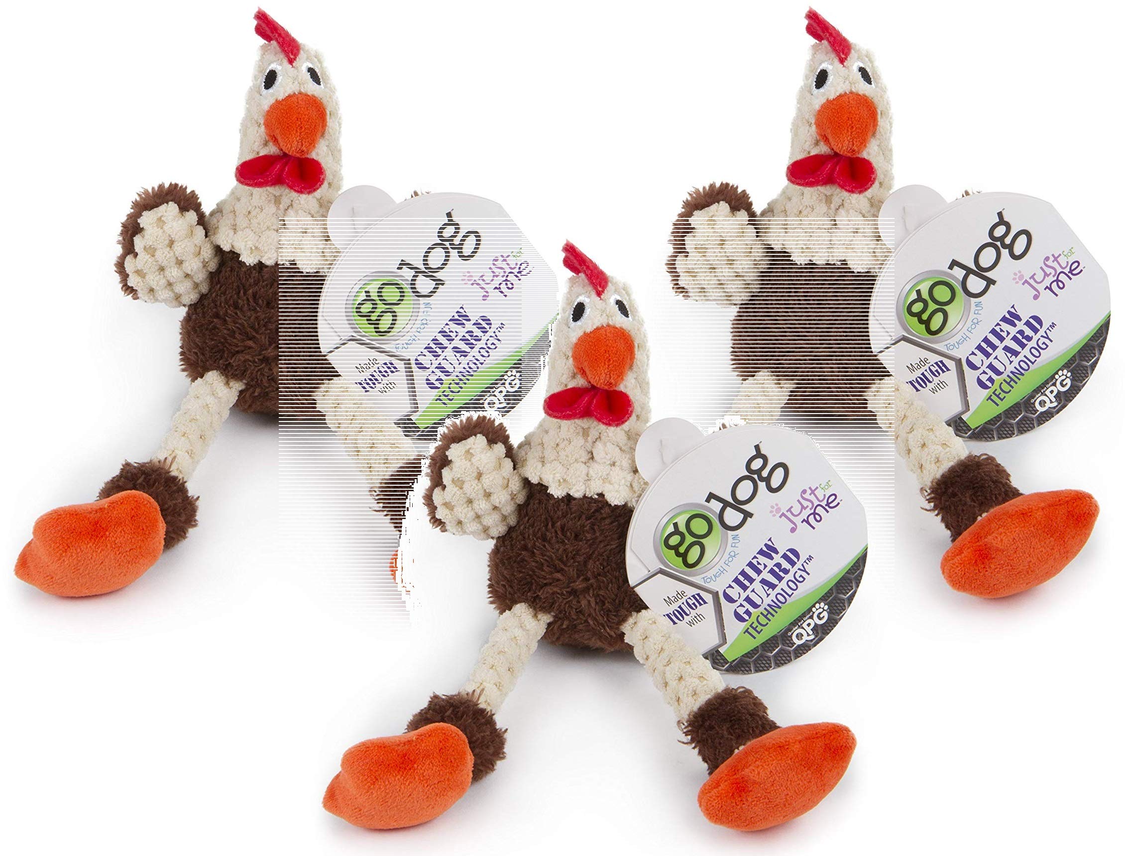 goDog Just Me Skinny Brown Rooster Small toy for playful fetch and solo play