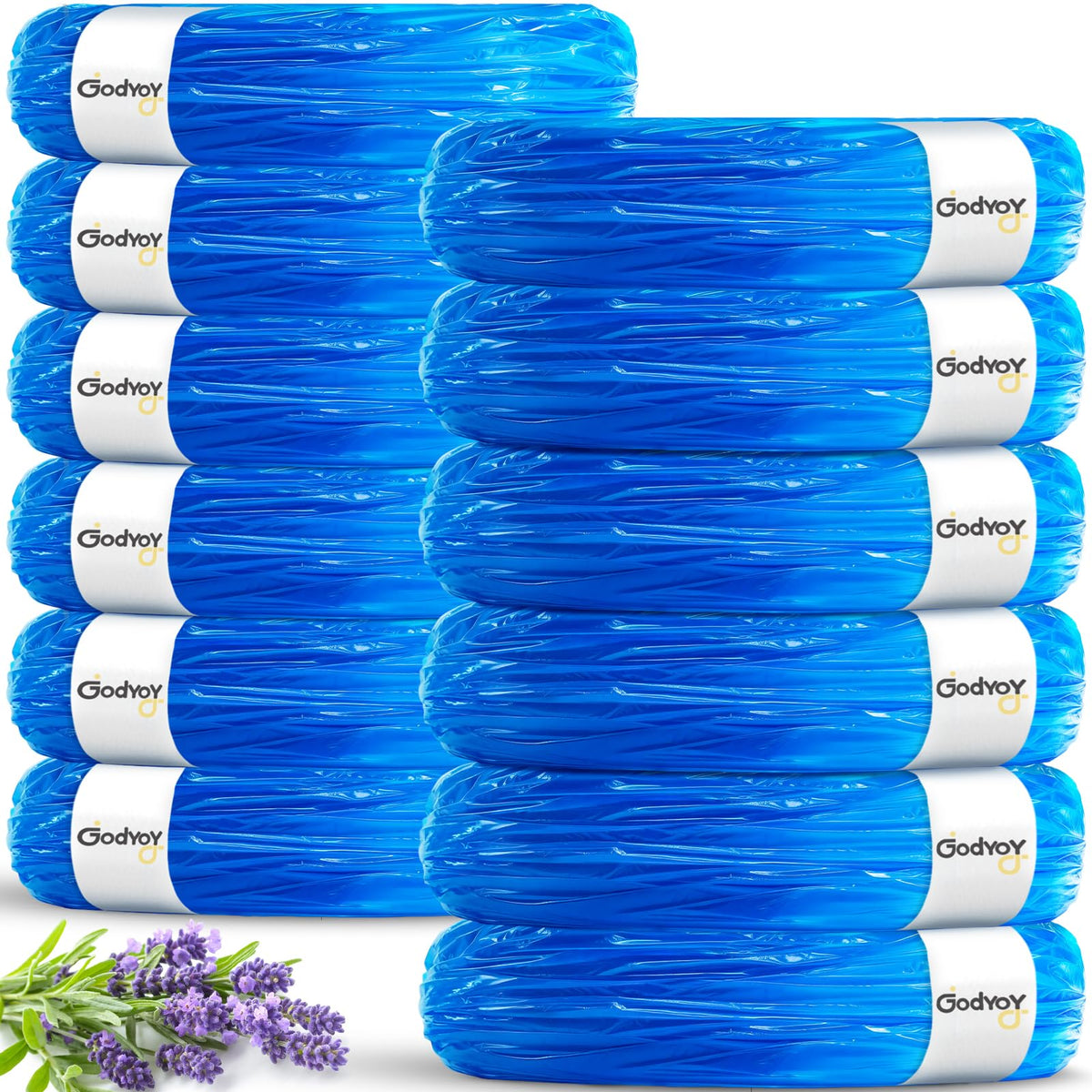 Godyoy 12-pack refill bags ready for quick, mess-free bag changes.