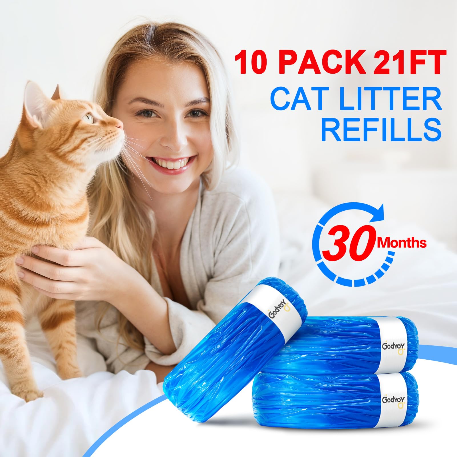Godyoy 45 percent longer refill bags illustrate extended length for less frequent changes