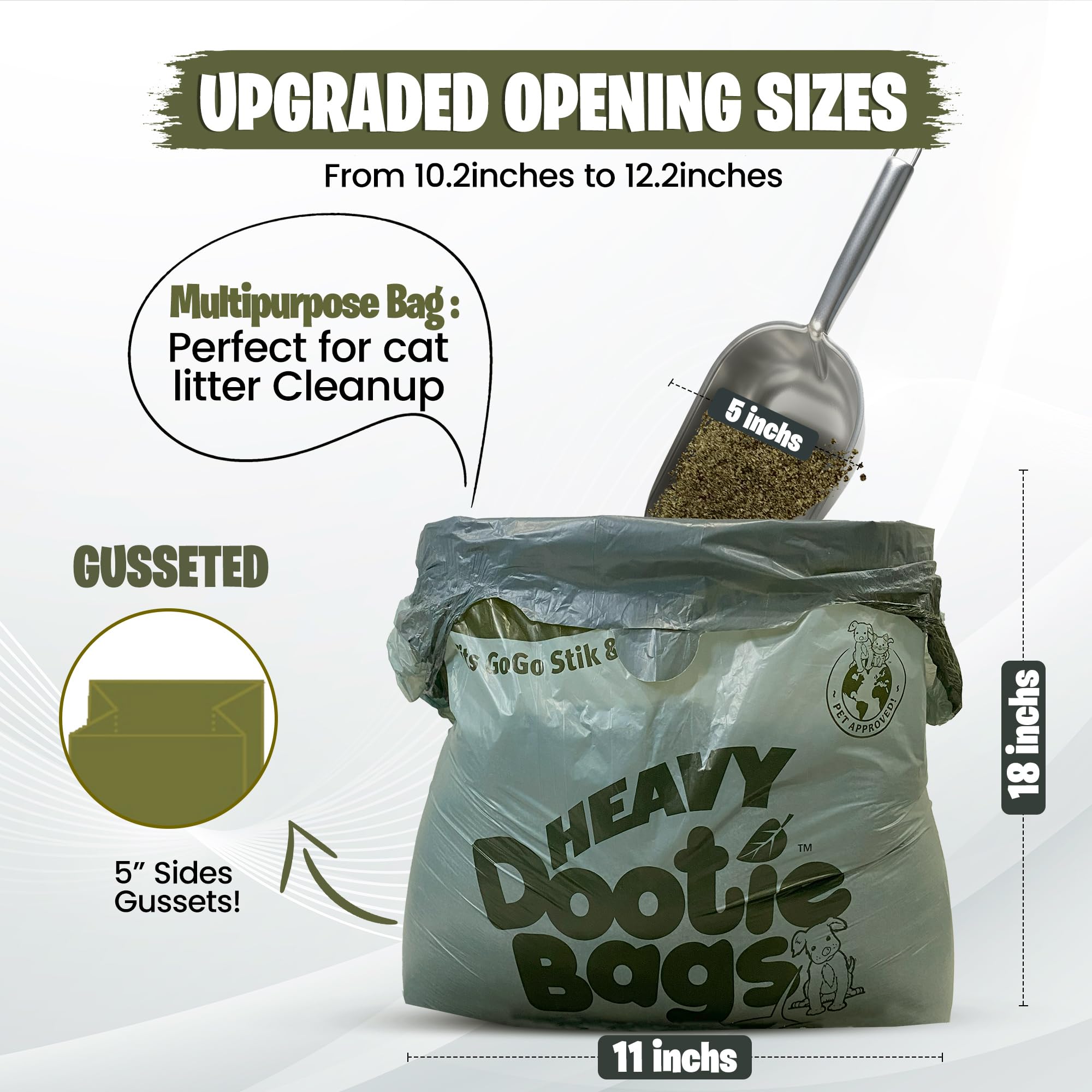 GoGo Stik bags feature EZ-tie handles for secure, easy disposal.