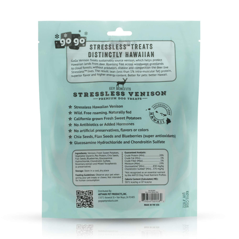 GoGo Stressless Venison Jerky in hand demonstrates convenient, high-protein snack option.