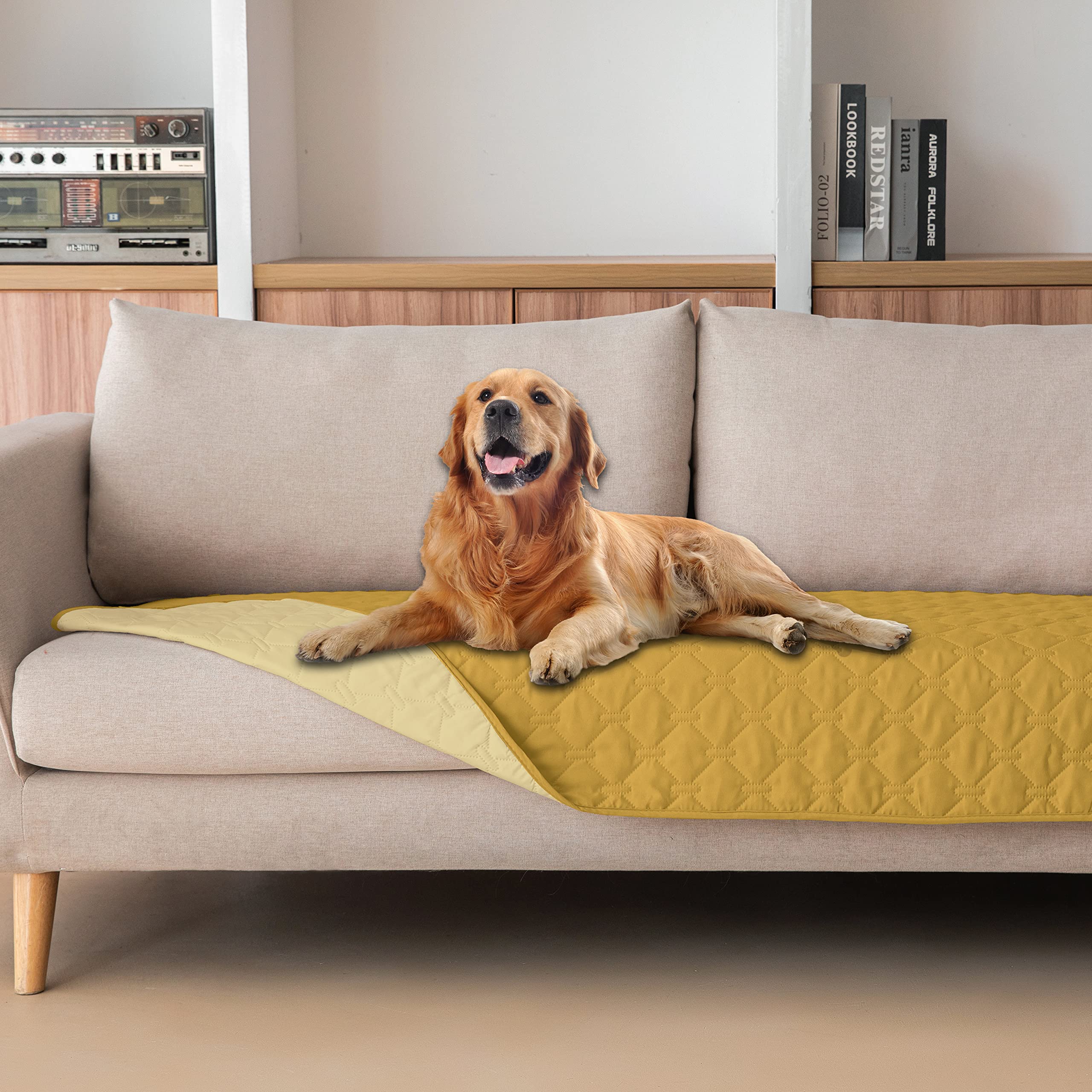 Cobija impermeable gogobunny con diseño a cuadros protege muebles y patas mojadas
