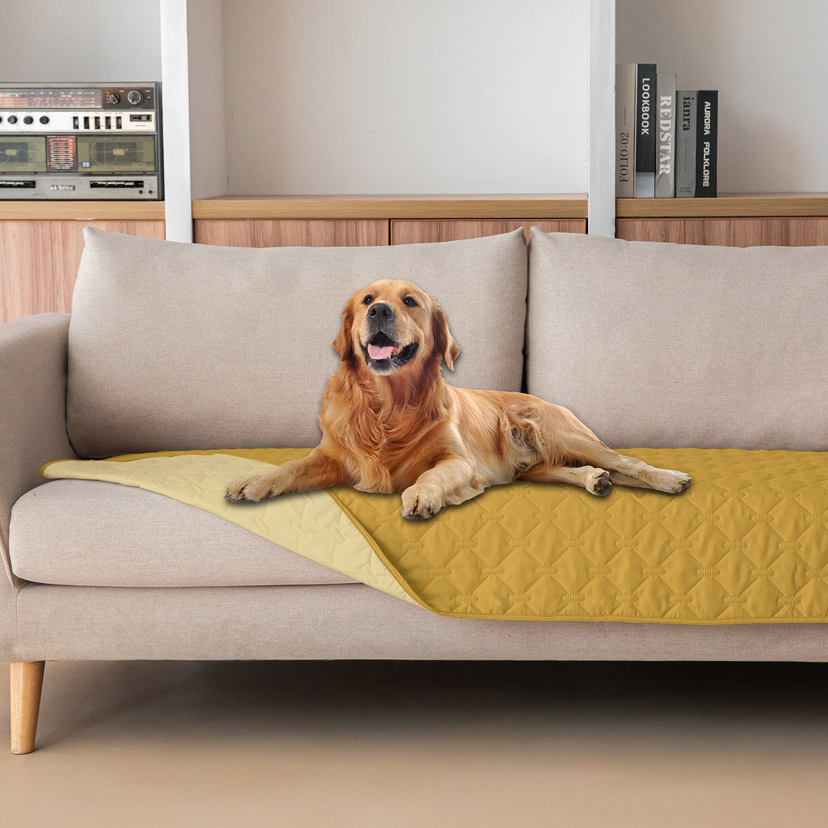 Cobija impermeable gogobunny con diseño a cuadros protege muebles y patas mojadas