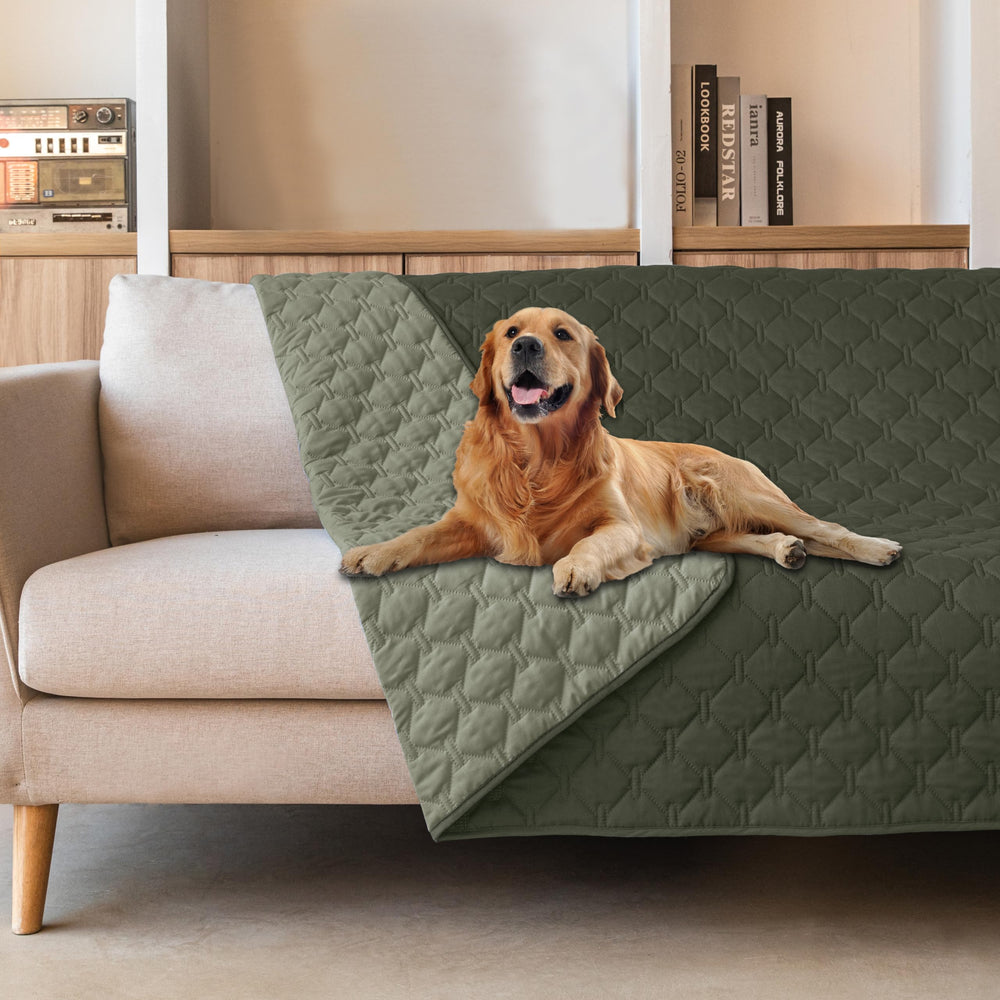 gogobunny dark olive reversible blanket folded showing dual-color design for versatile protection