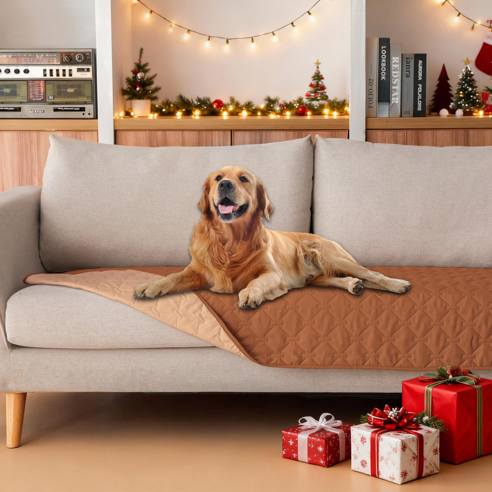 Gogobunny dog bed cover waterproof dark pumpkin protects furniture from spills and accidents