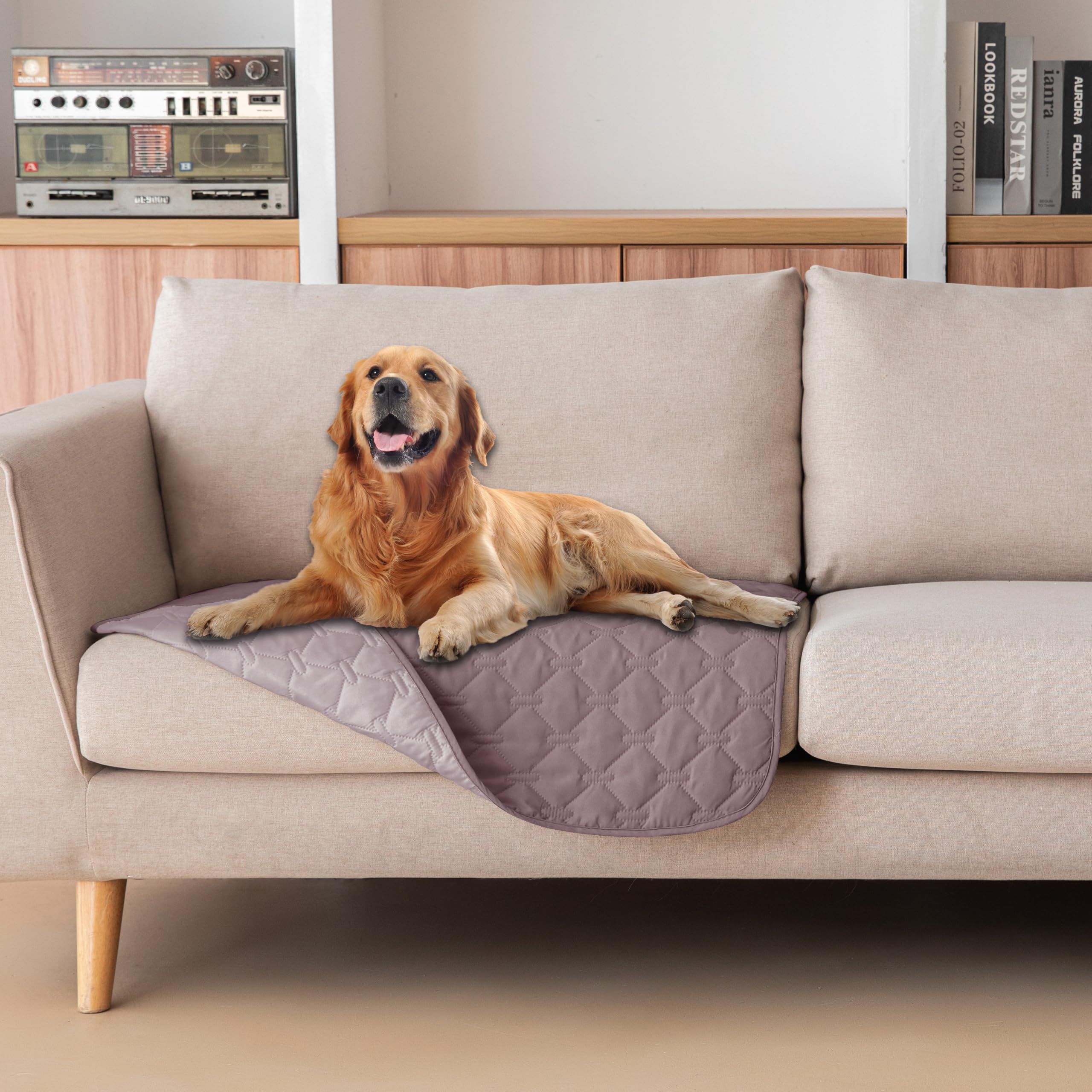 gogobunny dog blanket waterproof top view keeps furniture dry during muddy paw traffic.