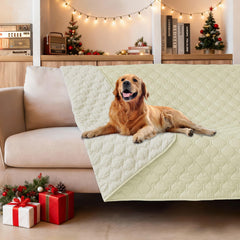 Gogobunny double-sided waterproof bed cover closeup shows durable protection for furniture.