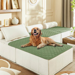 gogobunny double-sided waterproof bed cover shows dual-color plaid for sofa protection and easy styling.