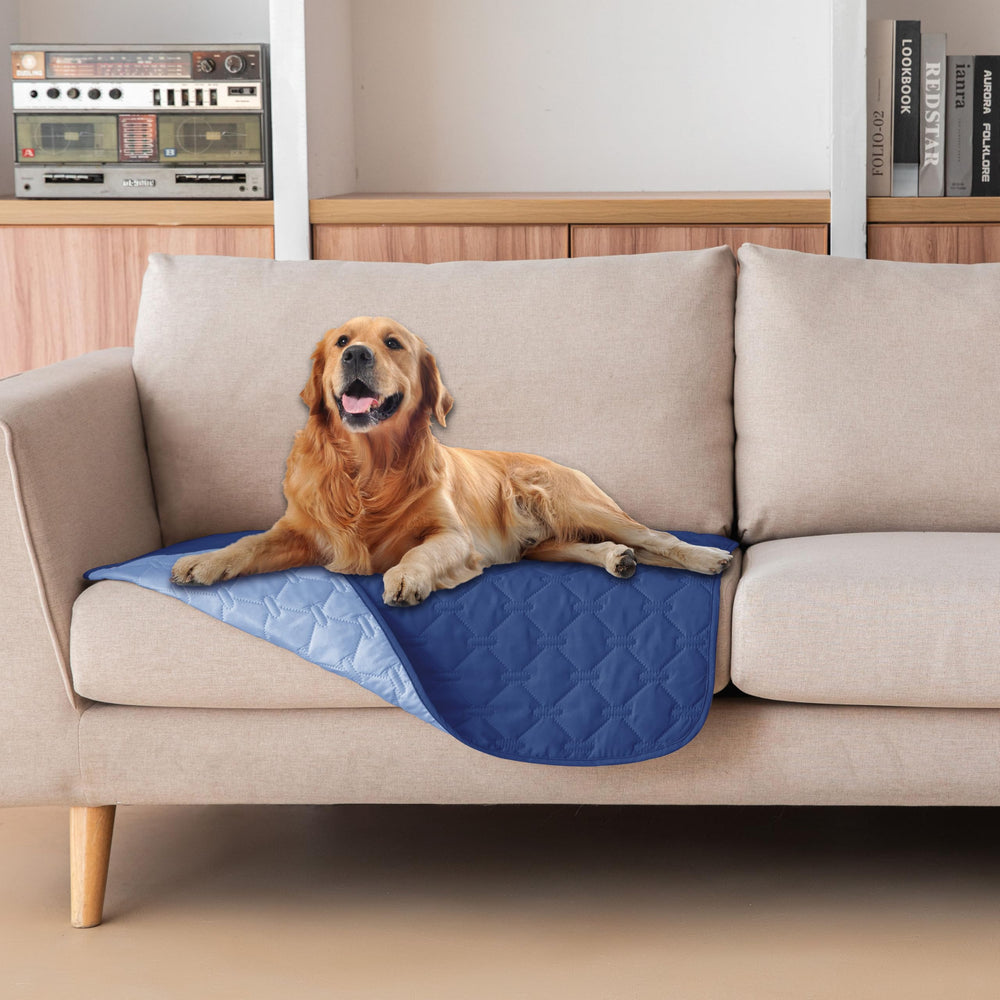 Gogobunny double-sided waterproof dog blanket front view provides sturdy protection.