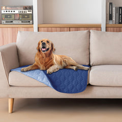 Gogobunny double-sided waterproof dog blanket front view provides sturdy protection.
