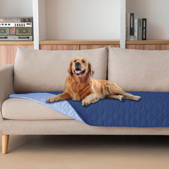 Manta gogobunny doble cara impermeable, azul marino oscuro, protege muebles y aporta comodidad.