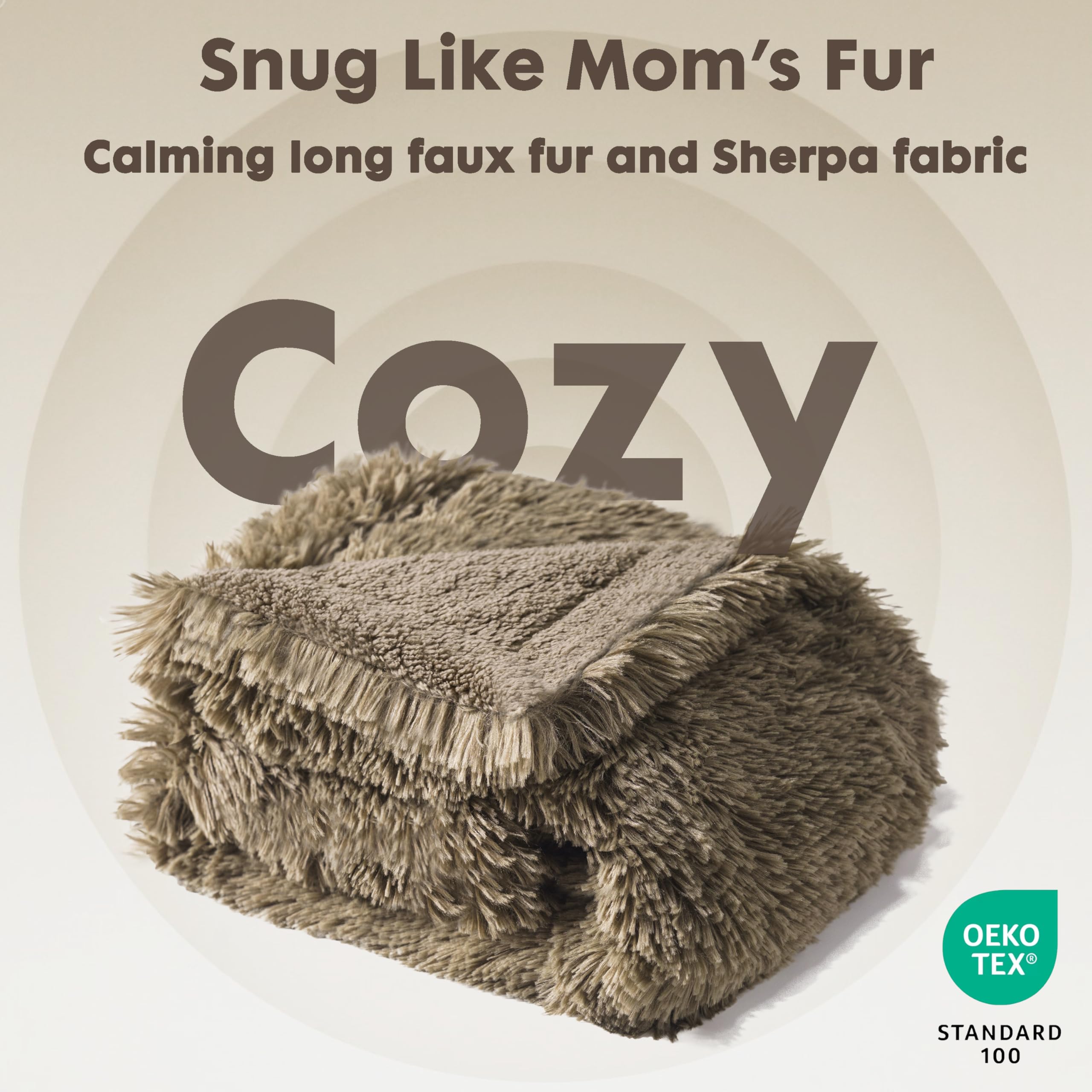 Gogobunny reversible faux fur texture offers cozy warmth for dogs and cats.