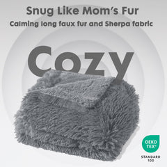 Gogobunny reversible faux fur texture close-up showing plush, calming feel