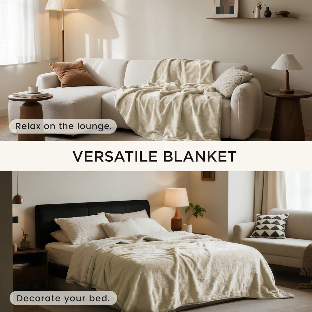 Gogobunny cream sherpa surface demonstrates reversible design for two looks