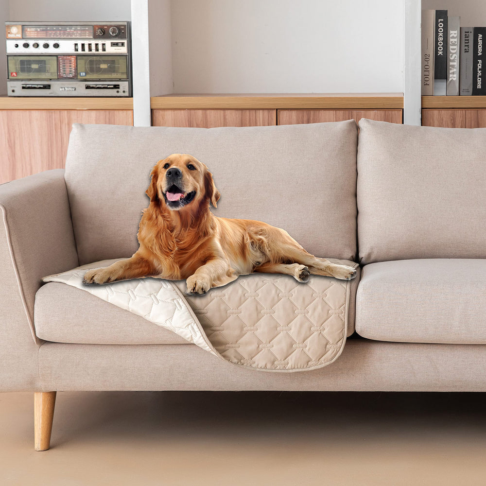 gogobunny waterproof dog bed cover 30x30 dual sides in dark beige shields furniture from spills