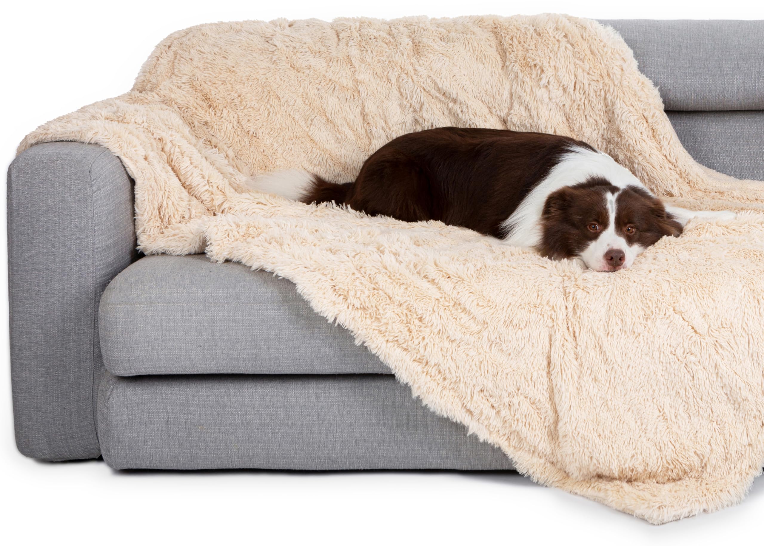 Gogobunny waterproof dog blanket shields furniture from spills and messes.