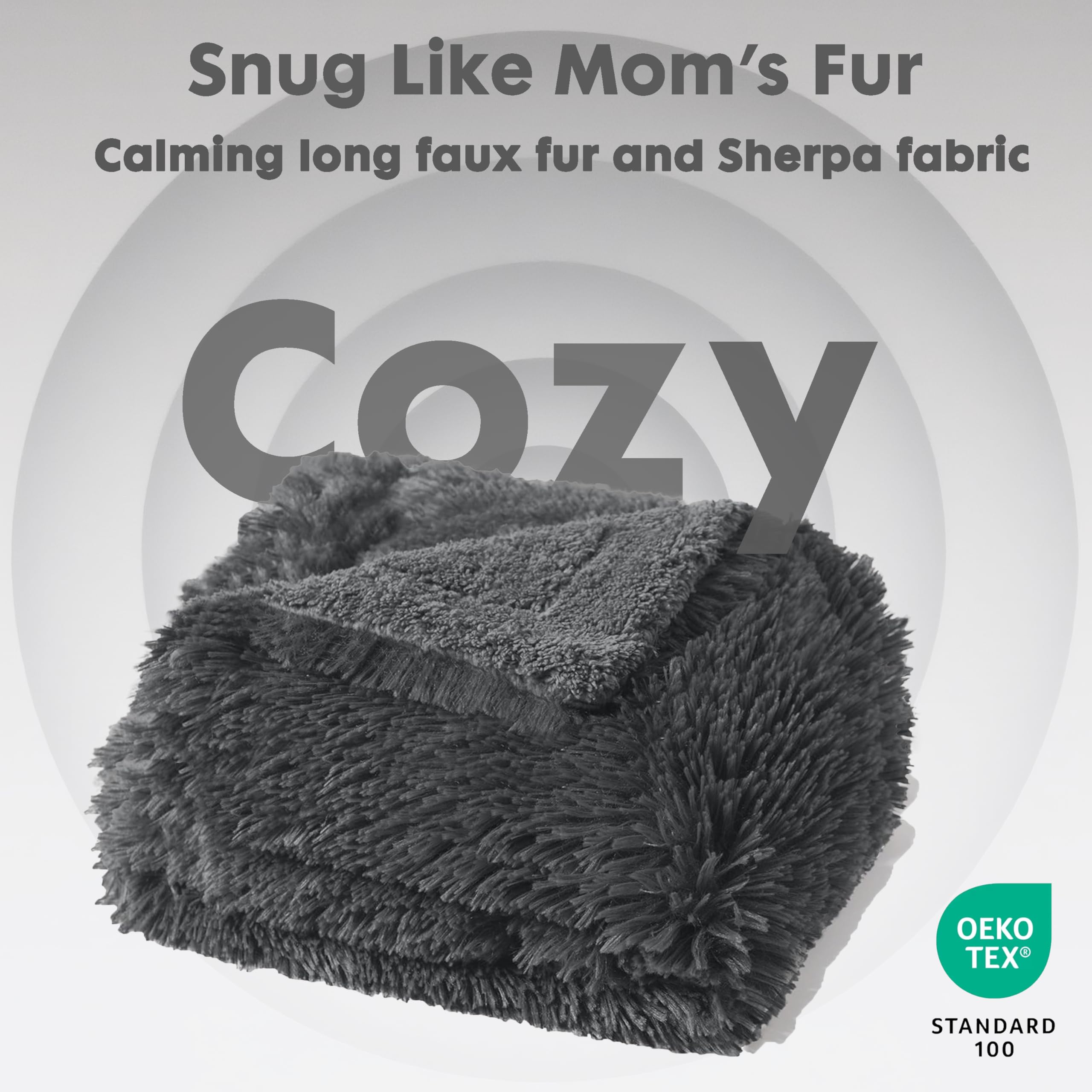 Gogobunny waterproof dog blanket grey on sofa protects furniture from spills.