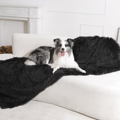 Gogobunny waterproof dog blanket on sofa protects furniture and comforts pets.