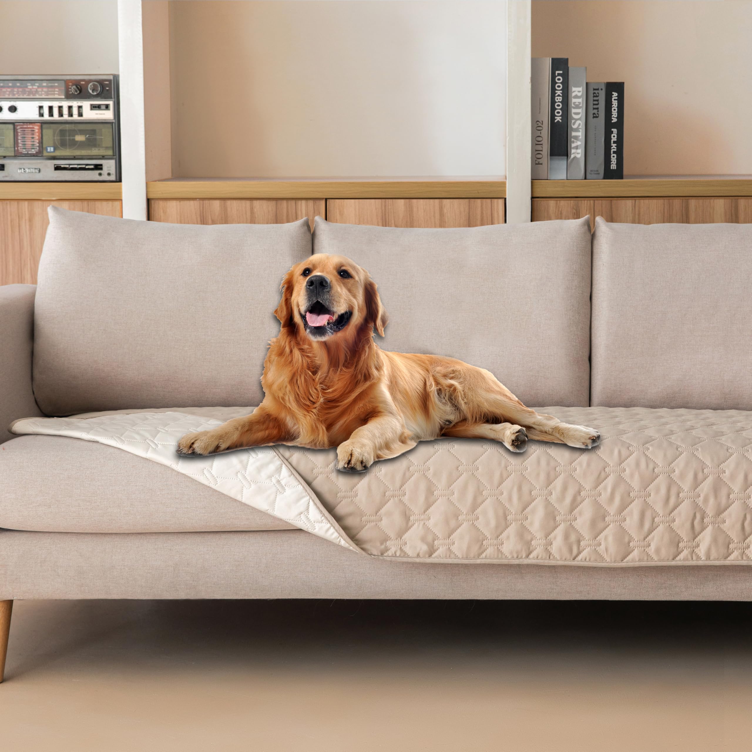 Gogobunny waterproof dog blanket outer layer protects furniture from spills