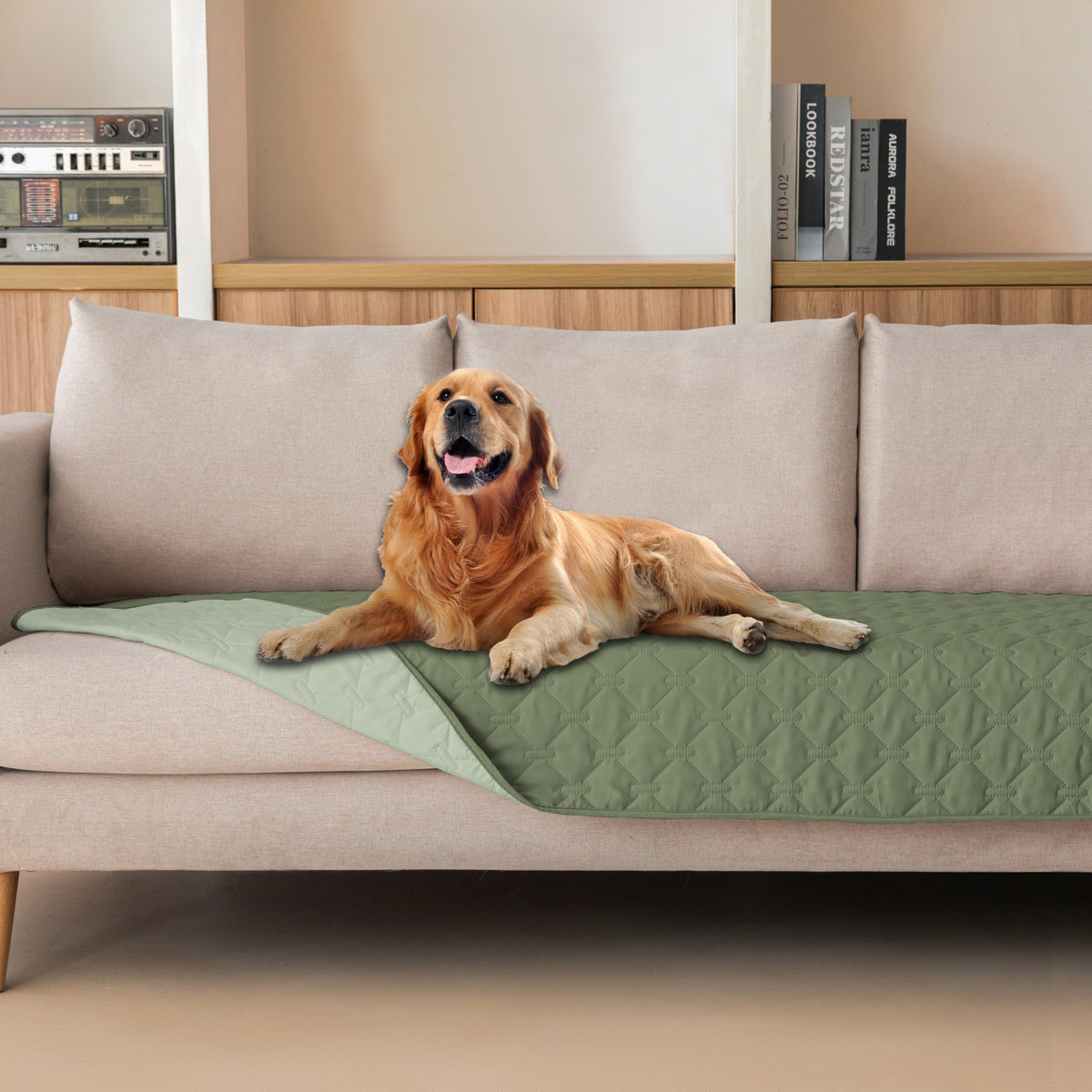 Gogobunny dog bed cover with waterproof outer layer protects furniture from spills.