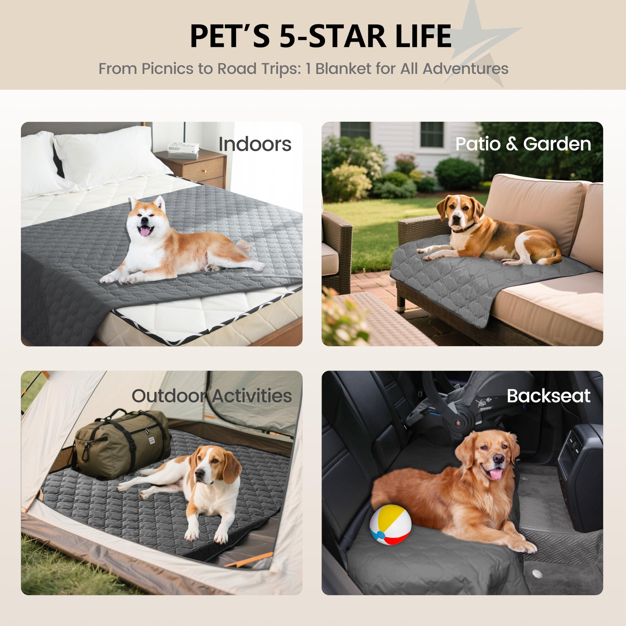 gogobunny waterproof pet blanket folded displays reversible dual-color design for easy styling.