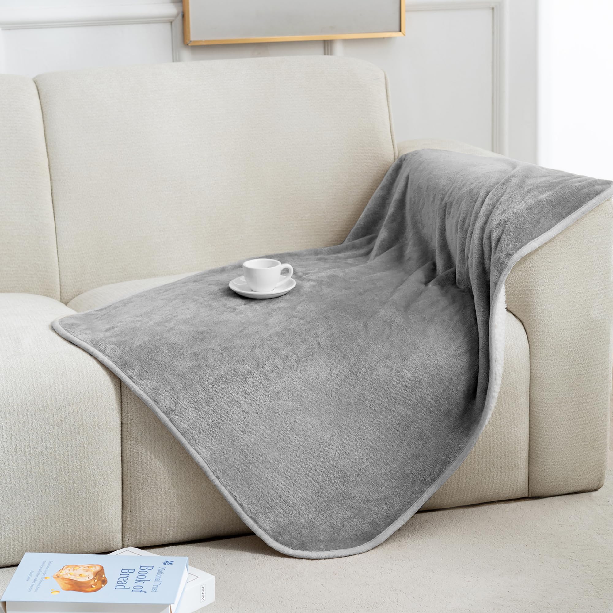 gogobunny waterproof pet blanket front view shows dual-soft surfaces for cozy cuddles