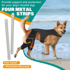 GoGoPaw dog knee brace side-strap adjustment demonstrates customizable fit across breeds
