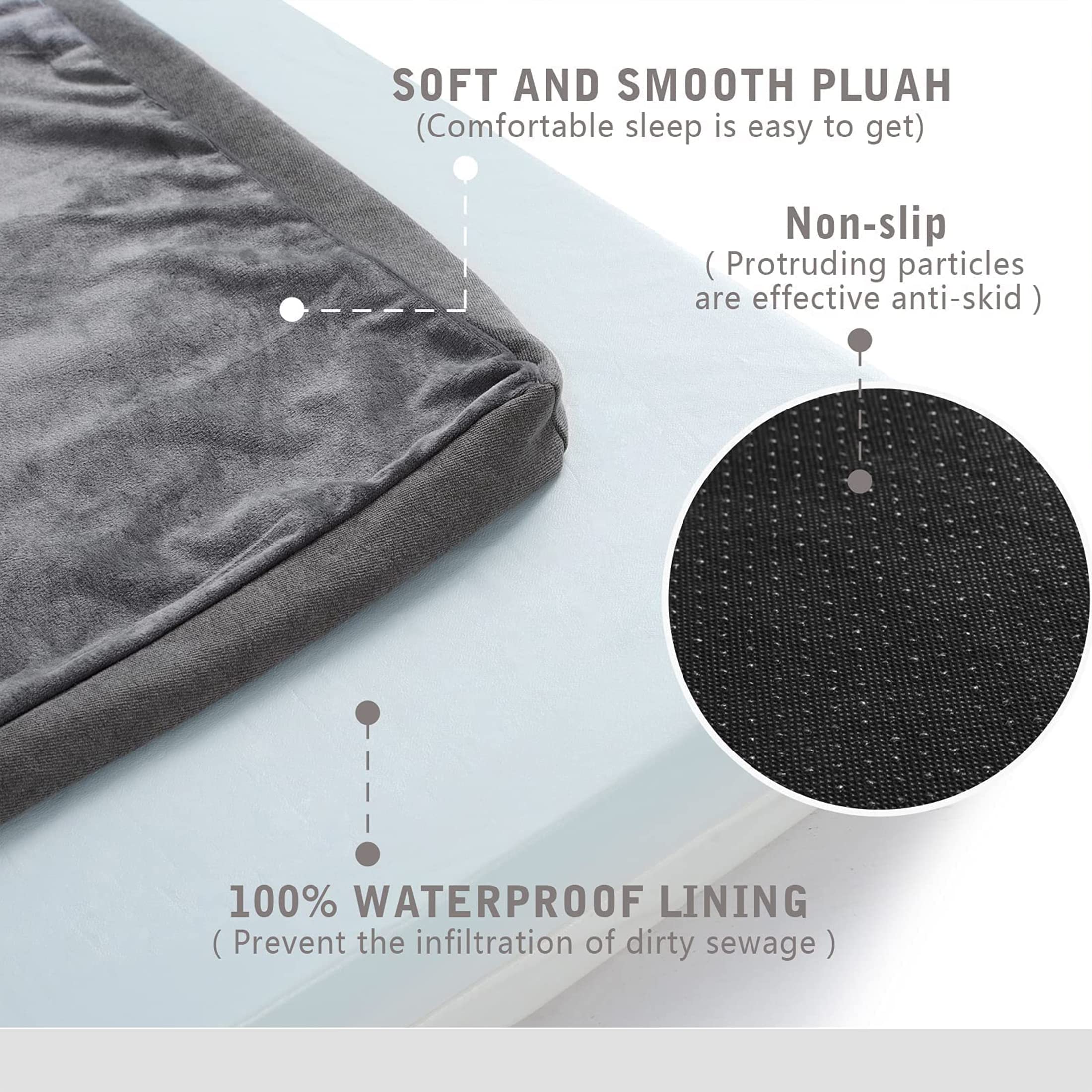 GOHOO PET large 35-inch bed fits spacious crates and lounge spots