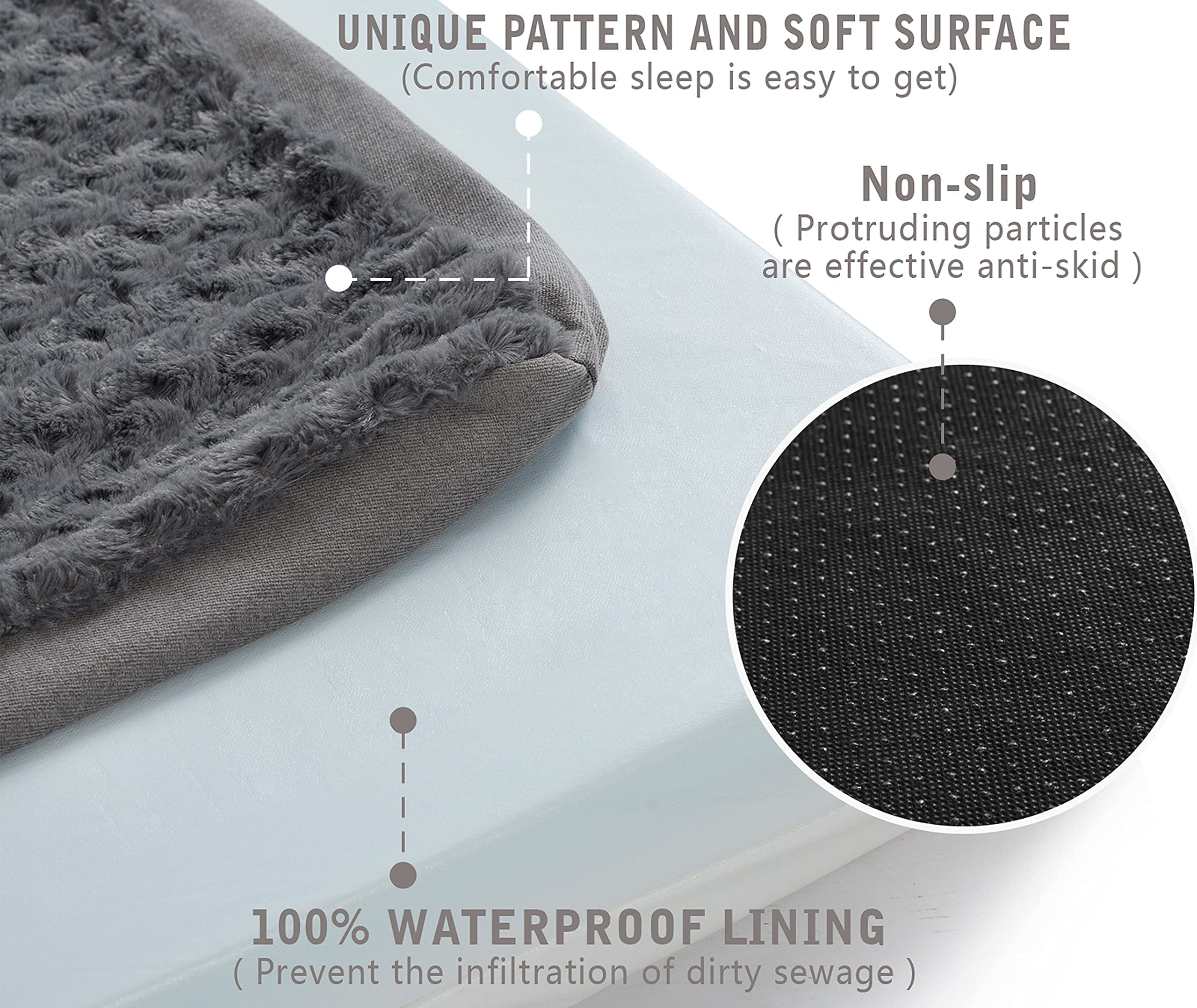 GOHOO PET orthopedic bed non-slip bottom prevents sliding during naps.