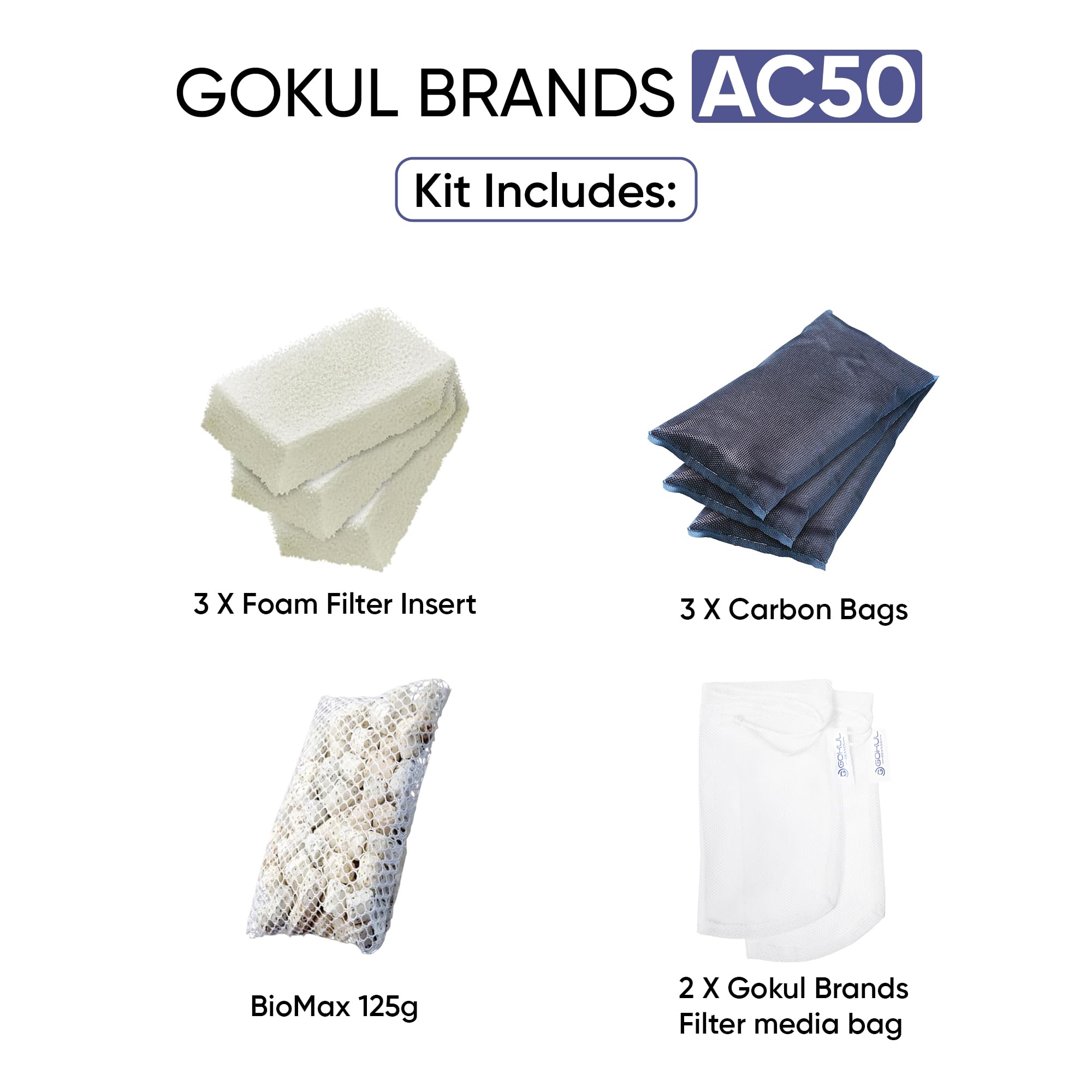 Gokul Brands AquaClear 50 BioMax media promoting beneficial bacteria growth