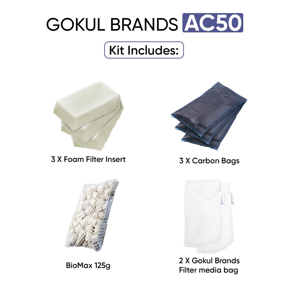 Gokul Brands AquaClear 50 BioMax media promoting beneficial bacteria growth