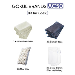 Gokul Brands AquaClear 50 BioMax media promoting beneficial bacteria growth