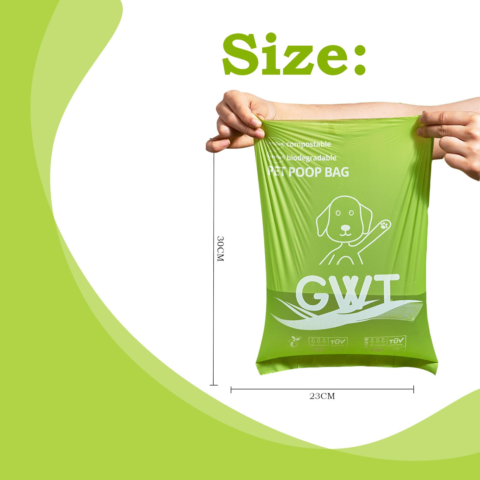 Gold Water Trading biodegradable poop bags provide eco-friendly waste disposal for pets.