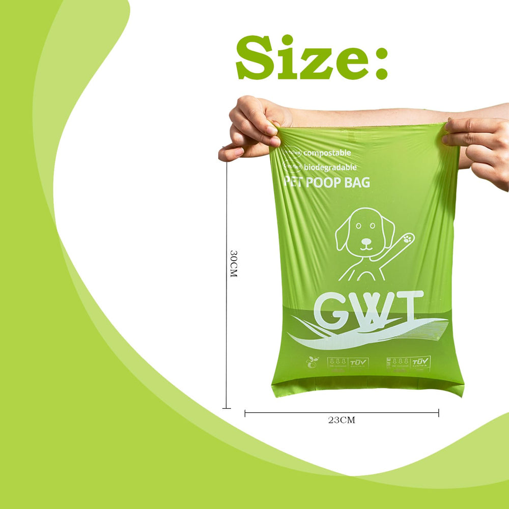Gold Water Trading biodegradable poop bags provide eco-friendly waste disposal for pets.