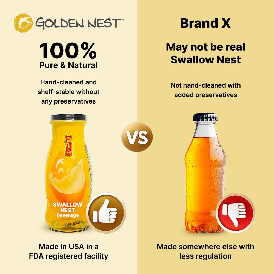 Golden Nest USA made badge on bottle signals local production and trusted quality.